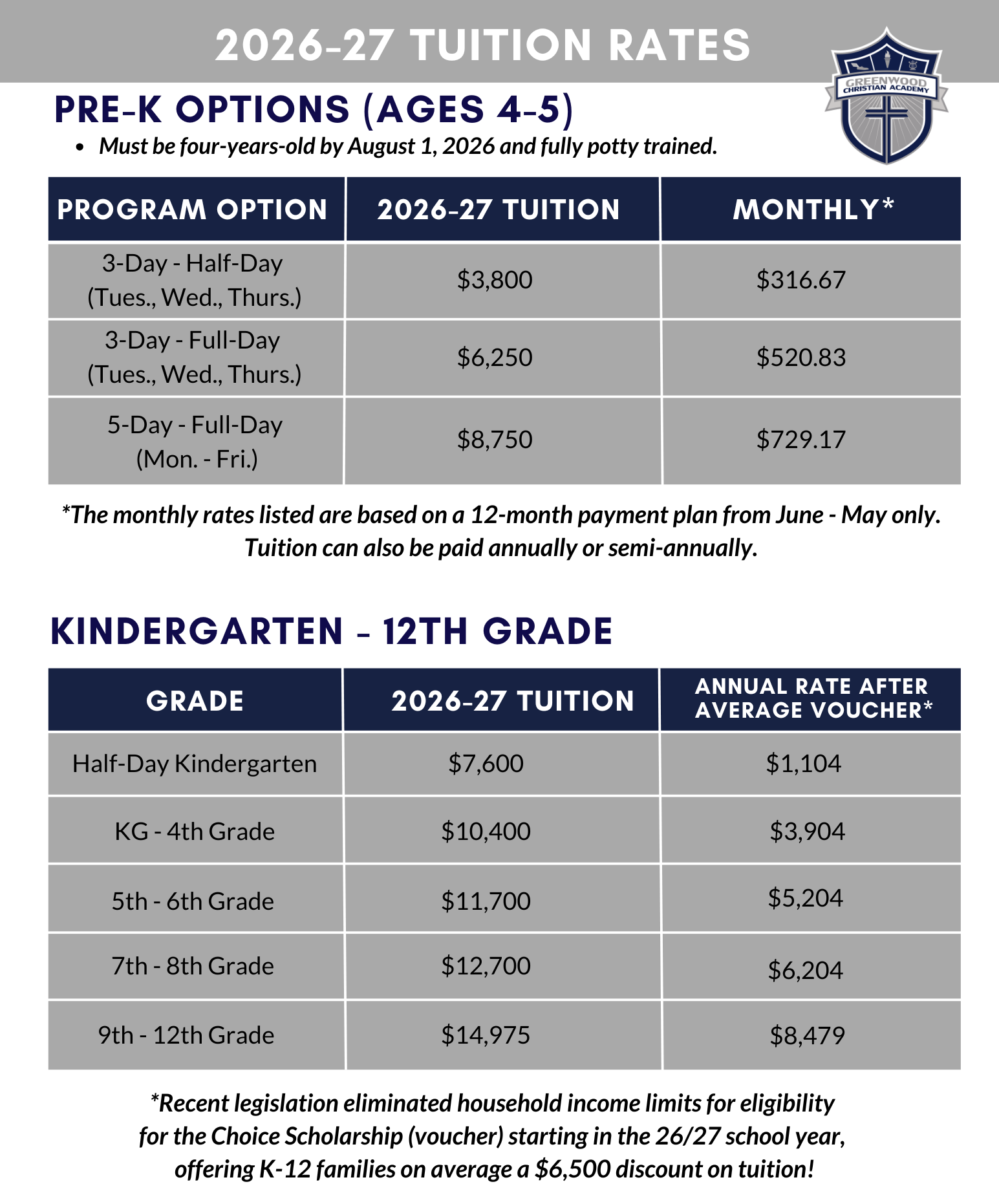 まっこうくじら　financial academy Financial Aid — Greenwood Christian Academy